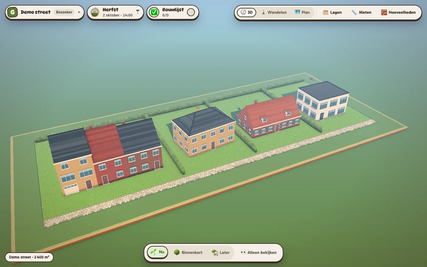 De demotuin van Gaard: een straat met vier percelen in 3D