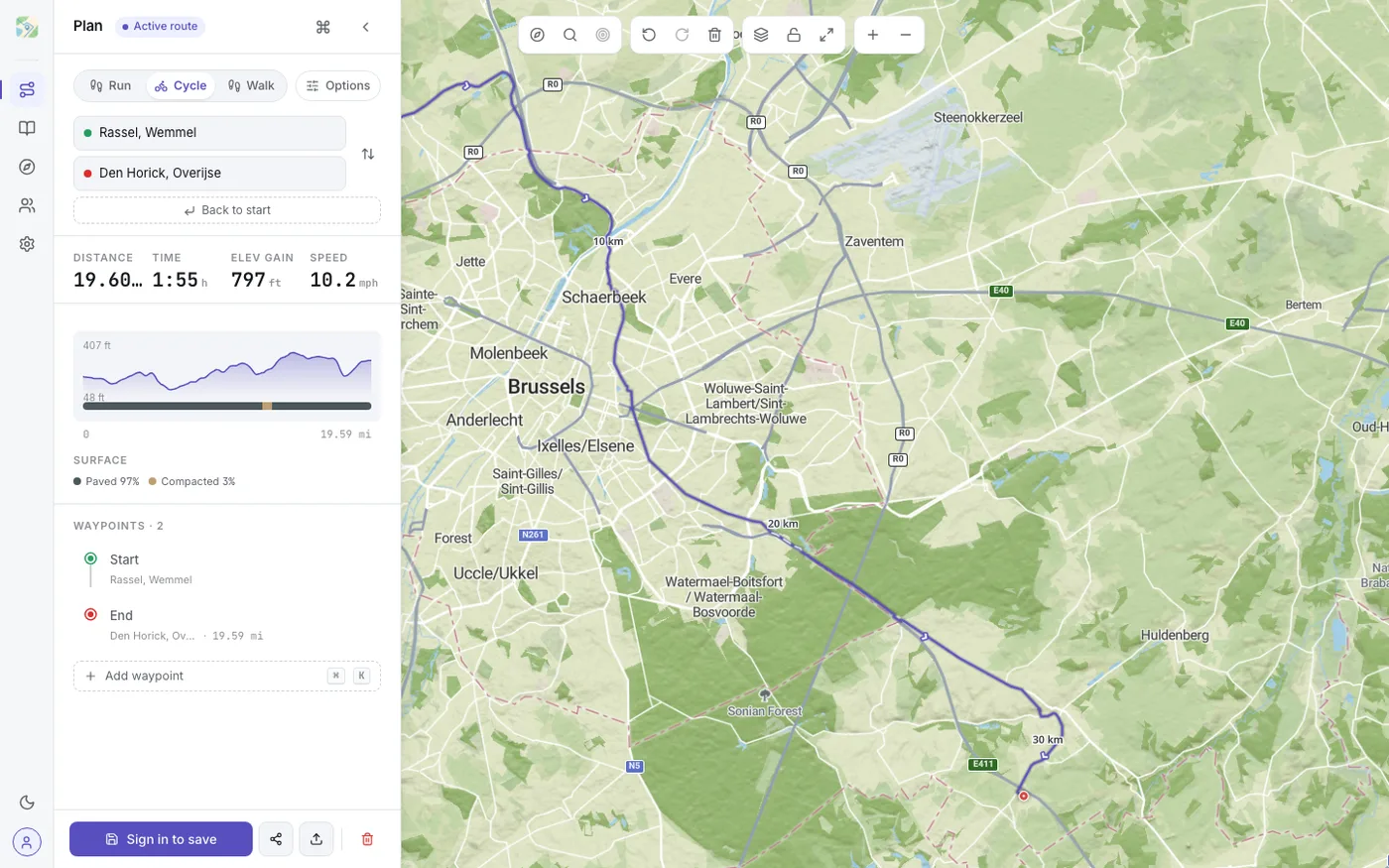 De routess routeplanner